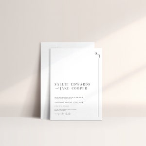 Invitation de mariage minimaliste sophistiquée, ensemble d’invitation de mariage personnalisé - Nullabor - IMPRIMÉ