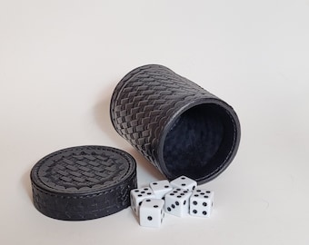 Stamped Leather Dice Cup/Pencil Cup