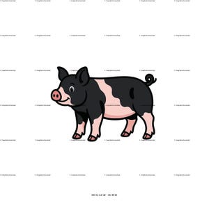 Farm Pig Clip Art PNG – Cute Cartoon Hog with Transparent Background, 300 DPI