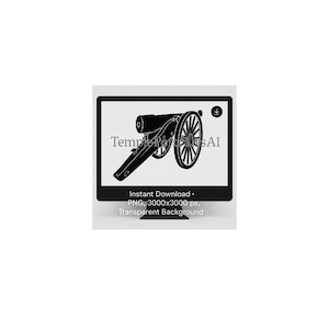 Parrott Rifle Cannon PNG | Civil War Artillery Clipart | Transparent Background | 300 DPI | 3000x3000 px | Digital Download