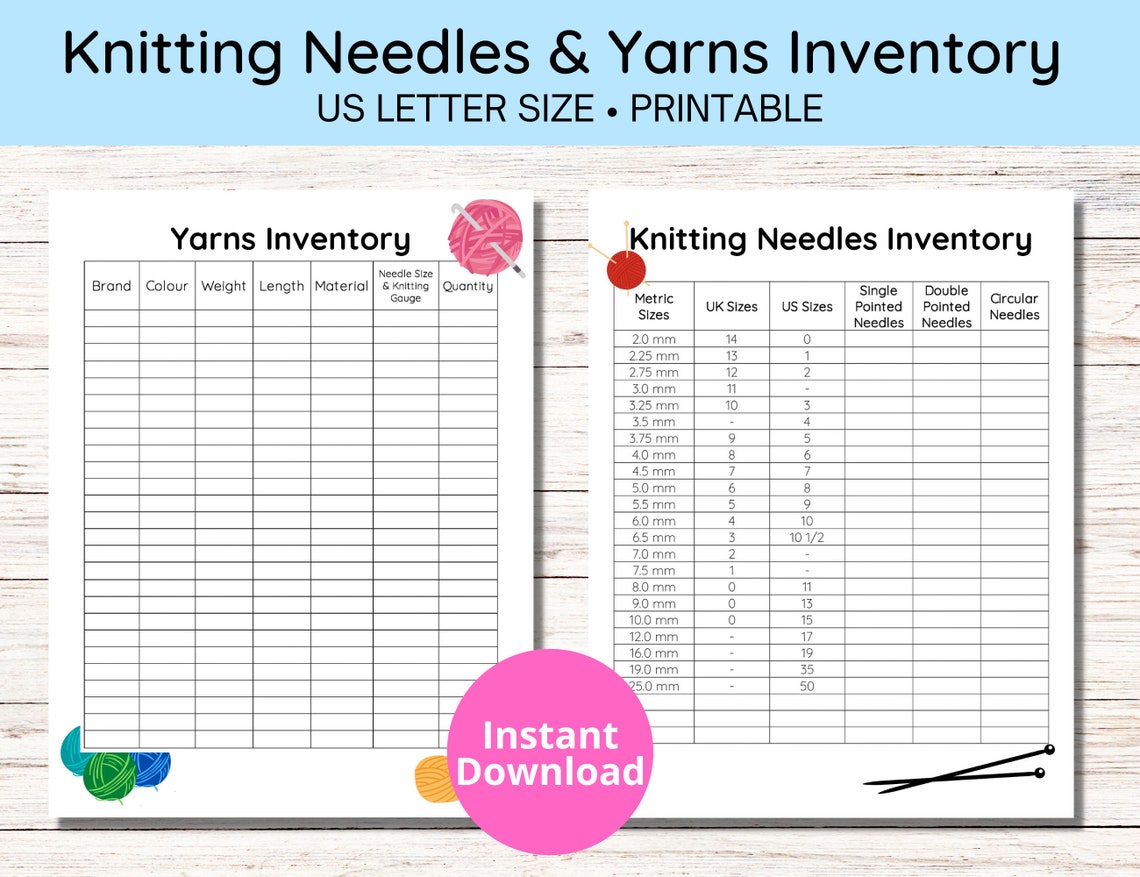 Needle Inventory Crafts Inventory, Knitting Needles and Yarns Inventory, Needles ...