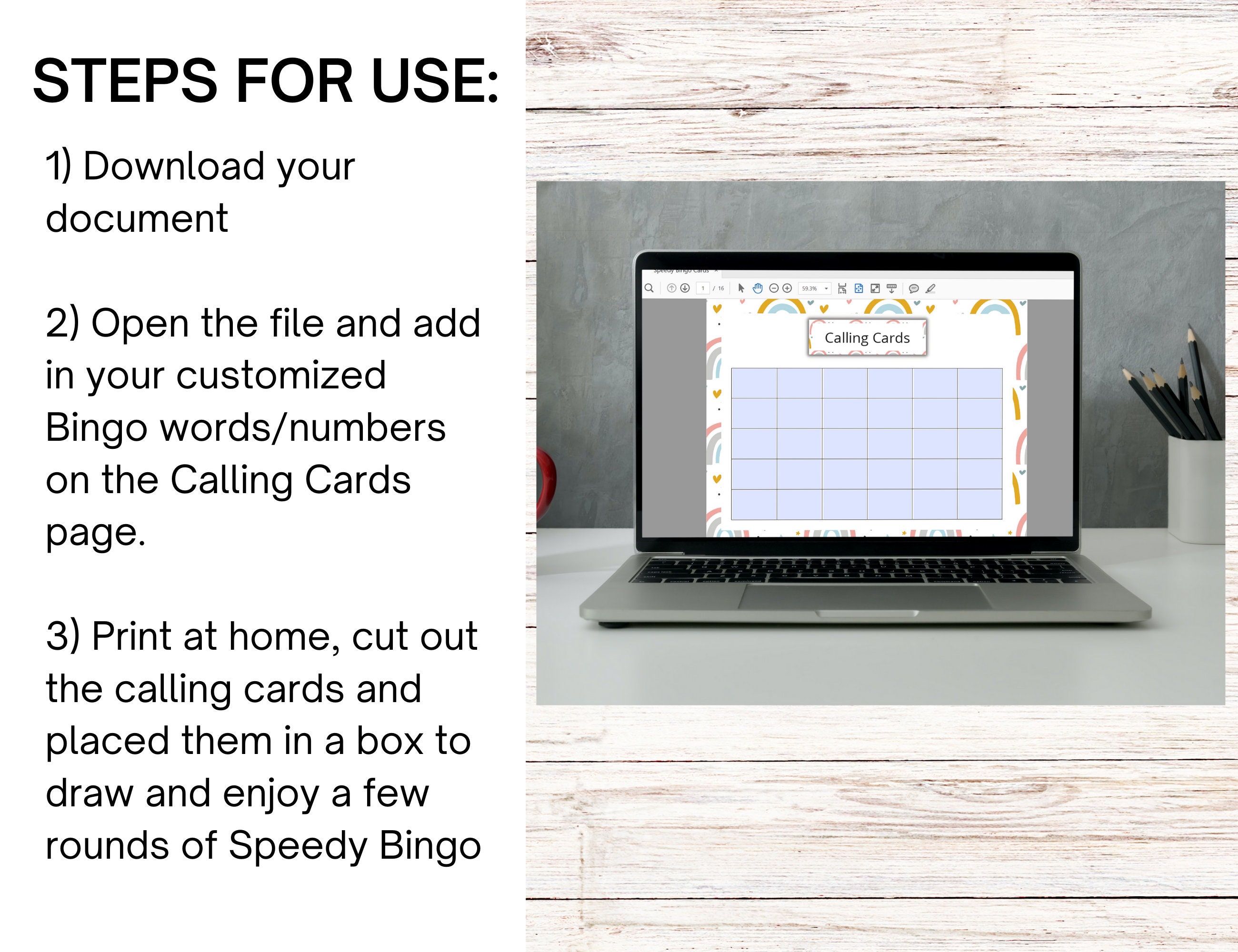 Make Your Own BINGO Cards | Speedy Bingo | PDF Editable | Printable - Etsy