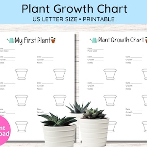Pflanzenwachstumstabelle für Kinder, First Plant log, US Letter PDF