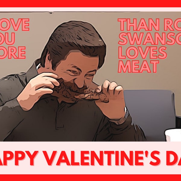 Parks & Recreation Ron Swanson Valentine's Day Card Meat Lover