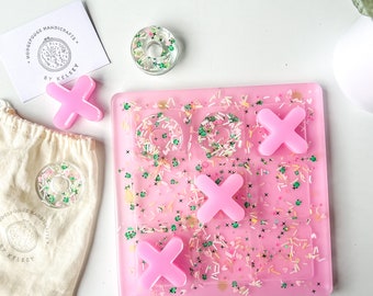 FROG PRINCESS Tic-Tac Toe Epoxy Resin Board