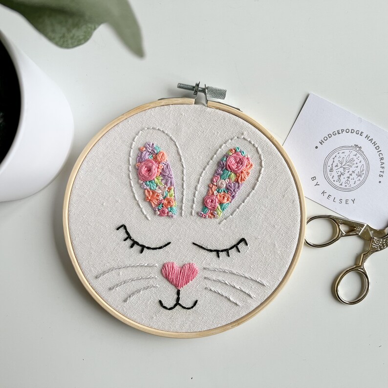 Bunny Face Embroidery - Etsy