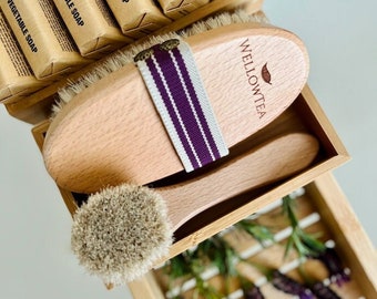 Handmade Skin Stimulating / Cellulite Preventing Dry Brush Set - Face & Body