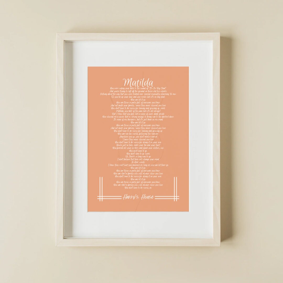Matilda Song Lyrics Poster Etsy