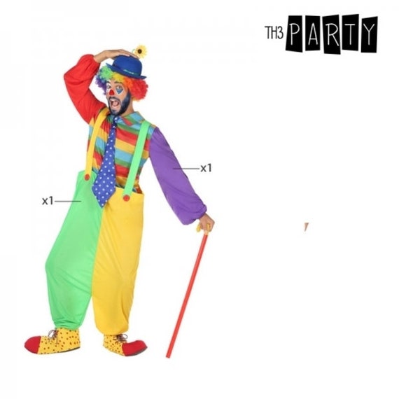 Disfraz para adultos payaso masculino multicolor 3 piezas - Etsy España