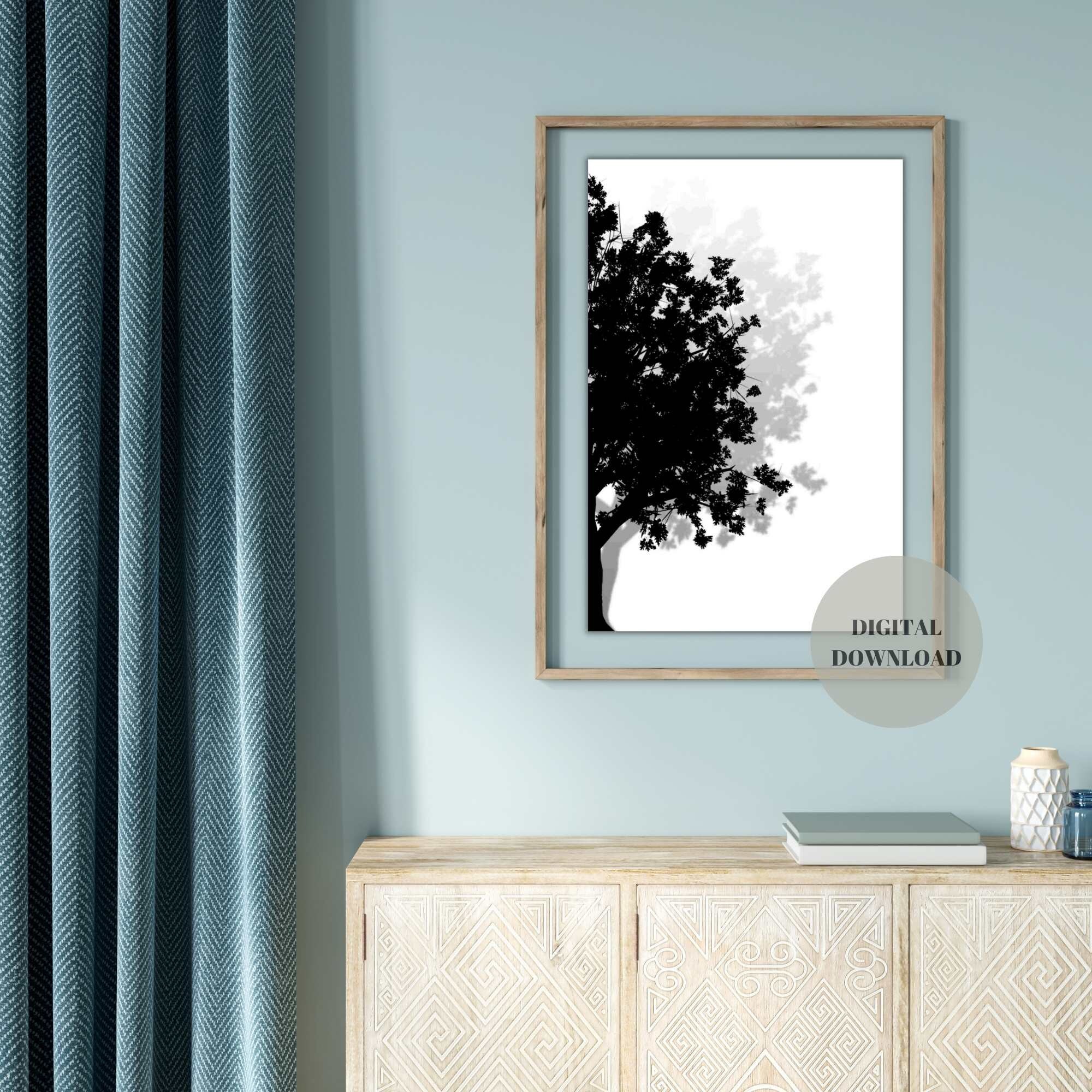 Black and White Tree Prints, Black Tree Branches, Black White Wall Art