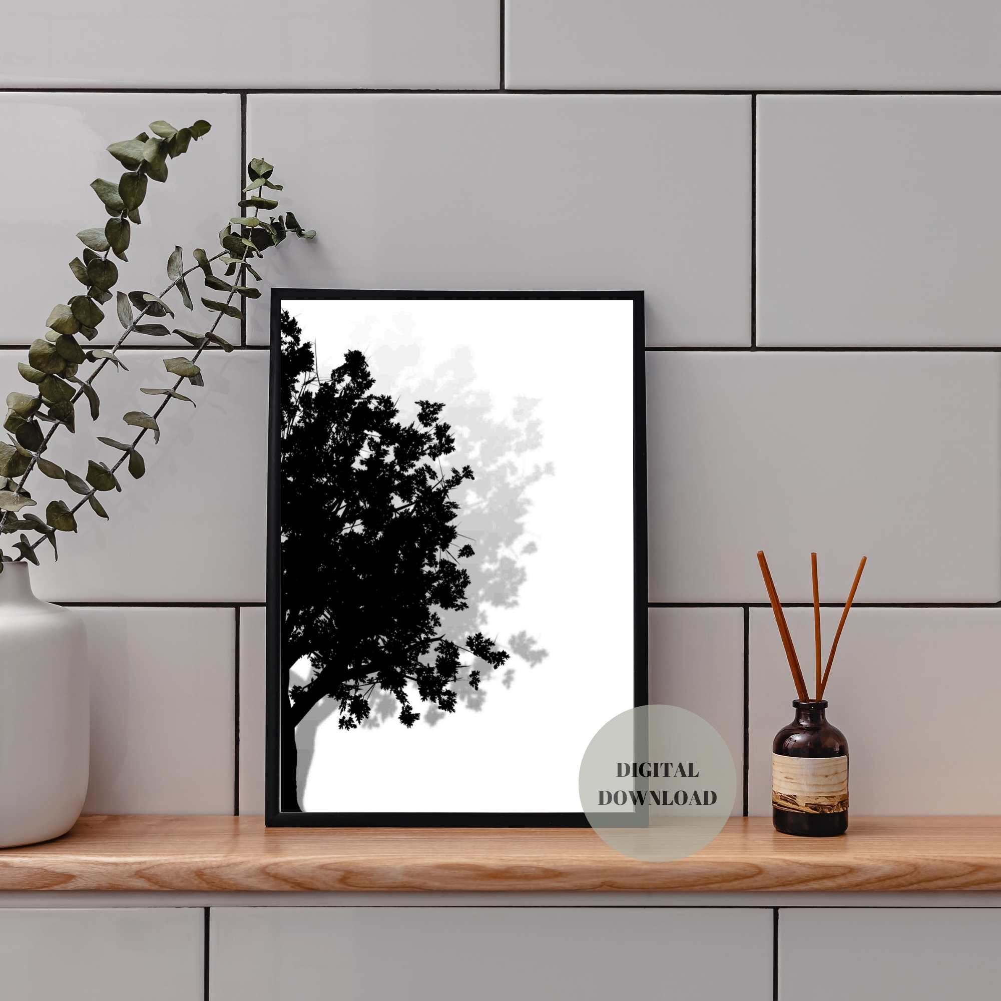 Black and White Tree Prints, Black Tree Branches, Black White Wall Art