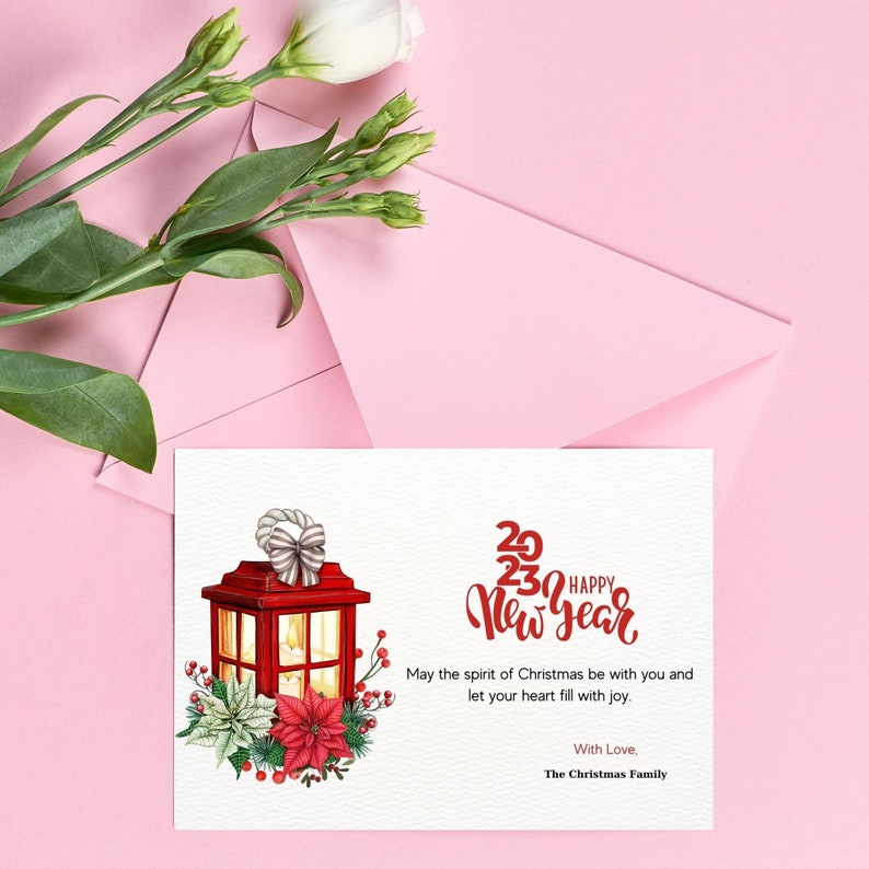 Printable Poinsettia Christmas Card Candle Greeting Card Etsy