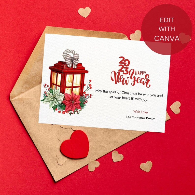 Printable Poinsettia Christmas Card Candle Greeting Card Etsy