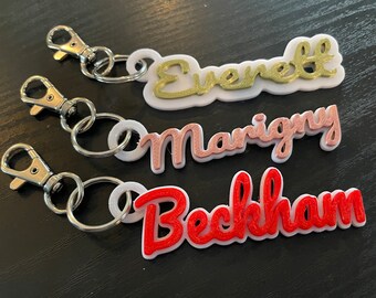 Name Tag - Personalized Key Ring - Custom Name Charm - Backpack Name Tag