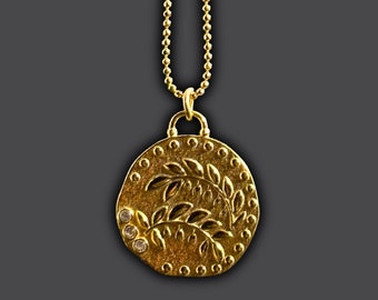 Collier pièce de monnaie en or, collier de fleurs vintage, pendentif pièce de monnaie, breloques mini pièce en argent, pendentif pièce de monnaie minimaliste, bijoux pour elle