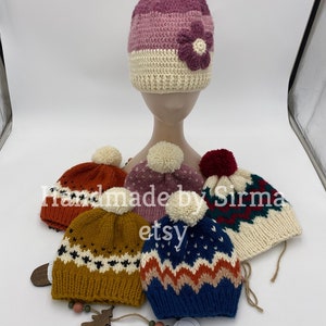 Warm and Cozy Handmade Beanie Hat - Ages 8 to 10