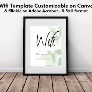 Customizable Wifi Password Sign for Airbnb, Vacation Rentals, and Guest Rooms