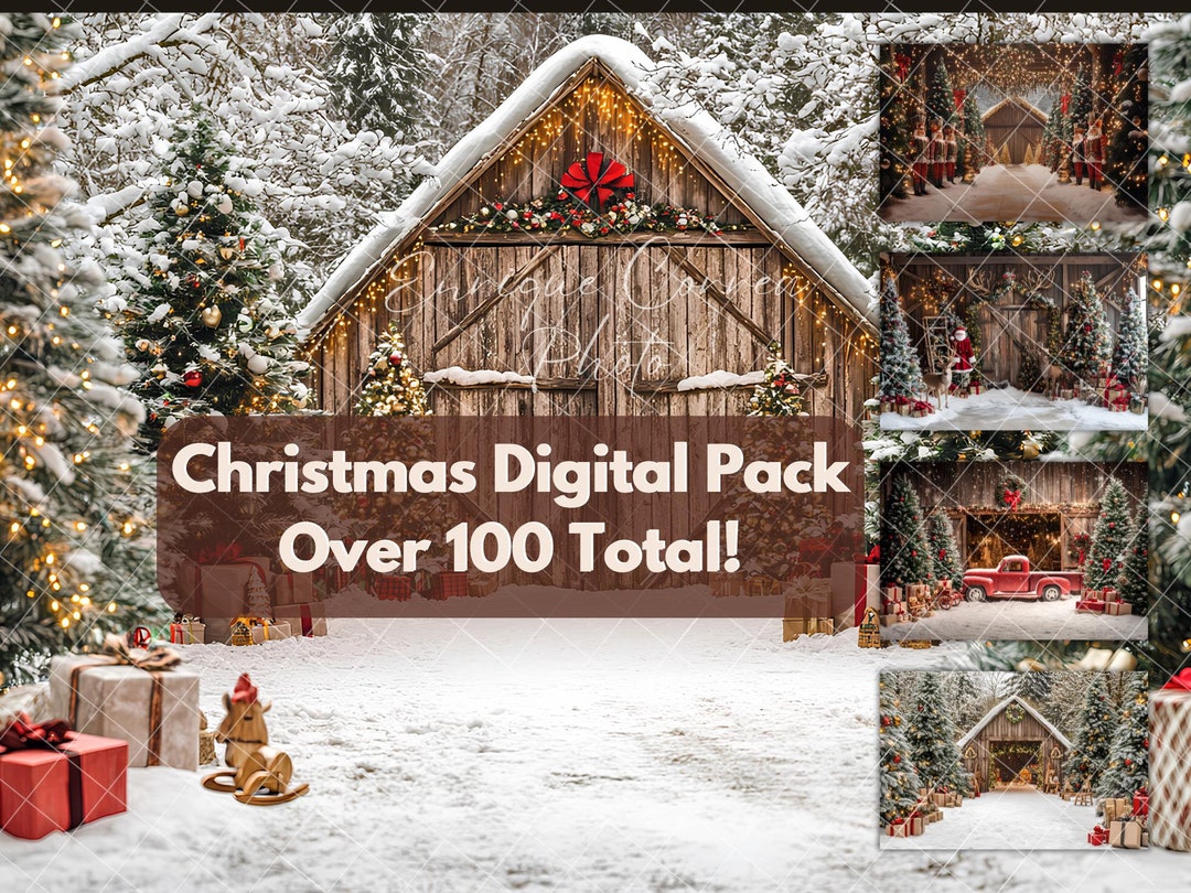 Christmas Digital Backdrop Bundle for Holiday Photography - Over 130 ...