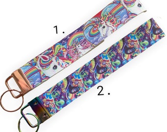 Unicornio / Alien Wristlet Llavero de cordón