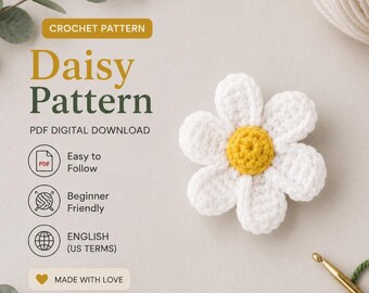 Crochet Daisy Pattern – Digital Download (PDF)