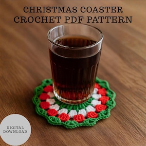 Christmas Coaster Crochet Pattern: Beginner-Friendly PDF Tutorial (Digital Download)