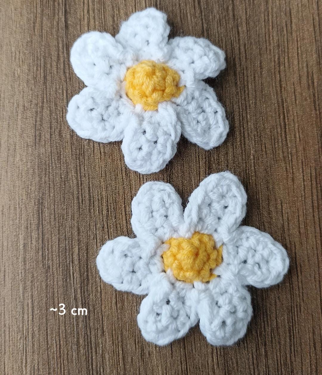 13 Crochet Flower Patterns That Will Brighten Your Day 1 Crochet Daisy Appliques: Handmade White & Yellow Flowers