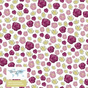 Modèle sans couture de petites fleurs vintage Heirloom | Papier numérique floral dessiné à la main | Tissu Cottagecore imprimé