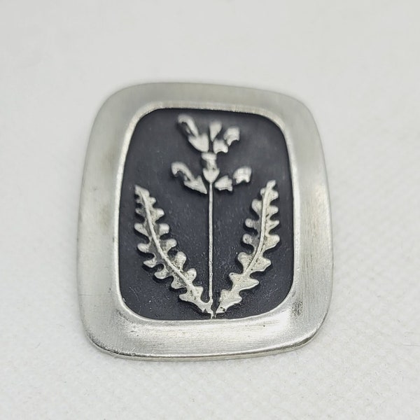 Rune Tennesmed of Sweden designed pewter Flower brooch