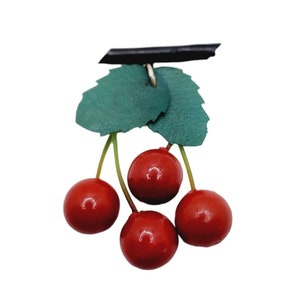 Vintage Red Cherry pin Brooch