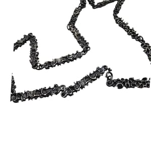 Vintage Robert Larin Brutalist Pewter Necklace – Double-Sided Long Link Chain – Canadian Modernist Jewelry 1970s