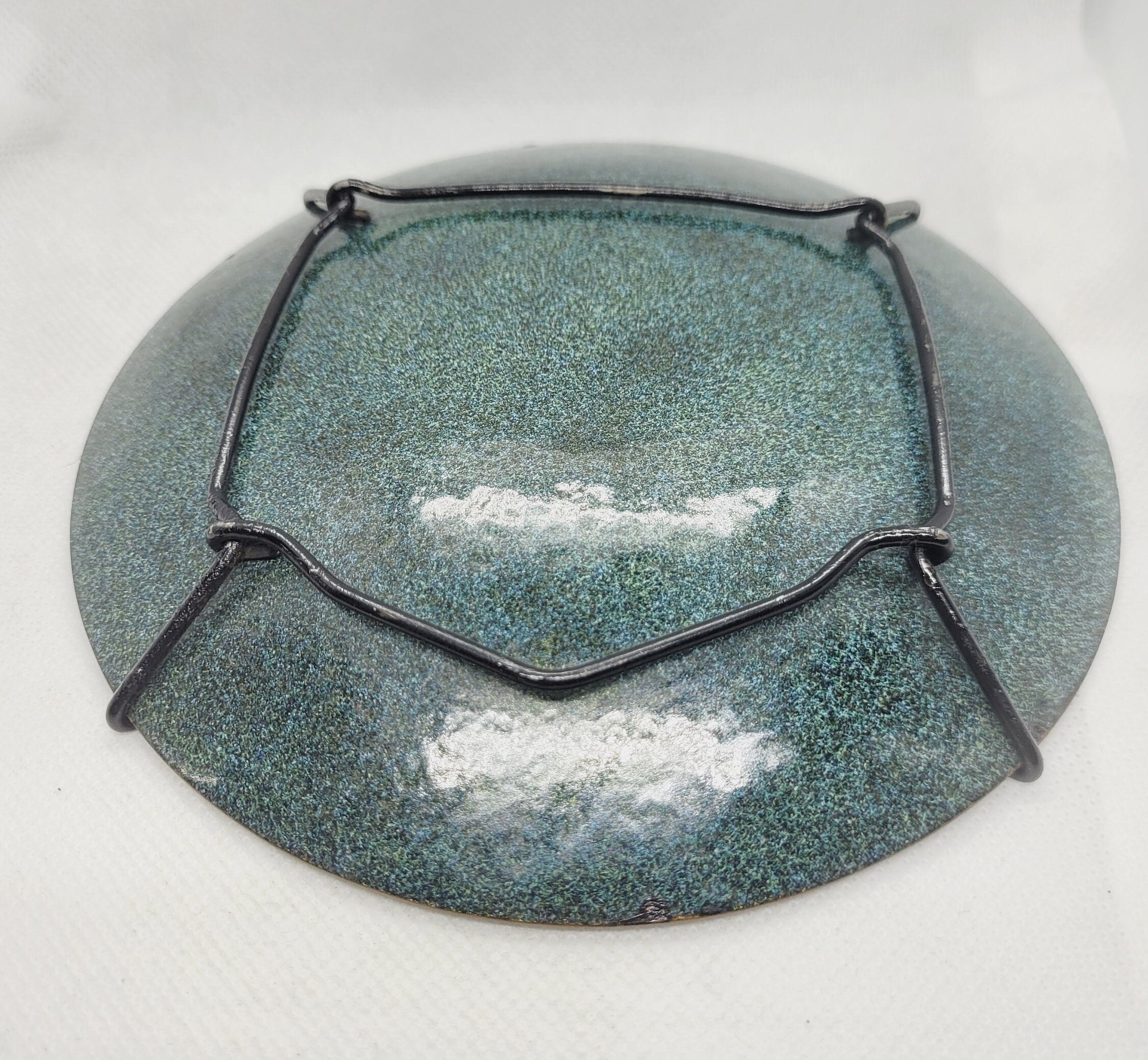 Vintage Enamel Wall Decor Collectible Dish Plate 6 Inch Beautiful