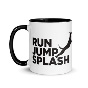 Run Jump Splash Dock Diving Mug with Color Inside