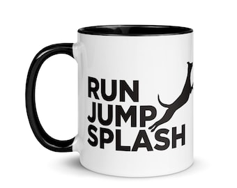 Run Jump Splash Dock Tauchtasse mit Farbe innen