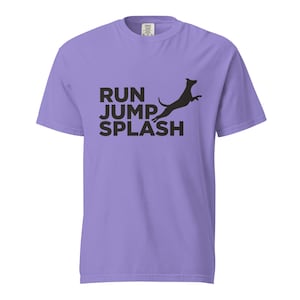 Run Jump Splash Dock Diving Unisex garment-dyed heavyweight t-shirt