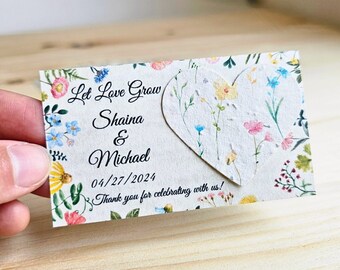 Plantable Wedding Favor Seed Paper Heart Favor Bulk Seed Wedding Favor Seed Paper Favor Seeded Heart Wedding Favor Custom Flower Seed Paper