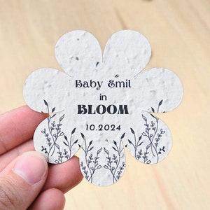 Personalized Seed Paper Baby Shower Favor for Guest Baby Shower Plantable Seed Paper Shower Souvenir Favor Flower Shaped Seed Paper Favor