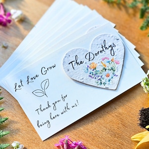 Cadeau de mariage avec graines de fleurs sauvages pour invités en vrac Cadeau de graines de mariage en vrac Coeur de papier de graines Cadeau de fête unique Paquet de graines vintage Faveur de graines