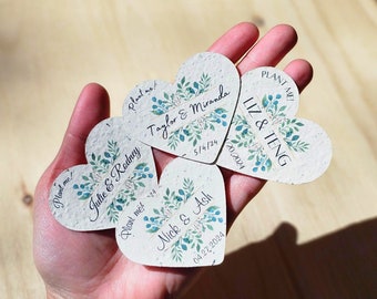 Custom Seed Paper Heart Wedding Favor for Guest in Bulk Custom Party Favor Seed Heart Favor Bulk Wedding Party Favor Wedding Seeded Heart