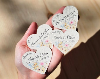 Flower Seed Wedding Favor for Guest in Bulk Seed Paper Heart Favor Wedding Seed Heart Favor Seed Bridal Shower Seed Favor Plantable Heart