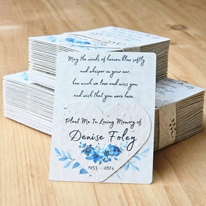 Cadeau funéraire coeur en papier graine pour invité en vrac Cadeau pour la célébration de la vie de graine Cadeau commémoratif graine pour cadeau funéraire coeur en vrac