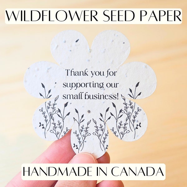 Custom Seed Paper Flower Plantable Thank You Card Business Thank You Card Unique Thank You Business Card Plantable Business Card Seeded Card