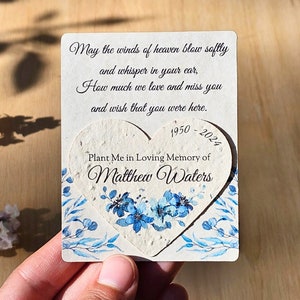 Cadeau funéraire en papier pour invités en gros, cadeau pour la célébration de la vie, cadeau commémoratif, cadeau de graine pour enterrement, cadeau de semence, coeur de graine