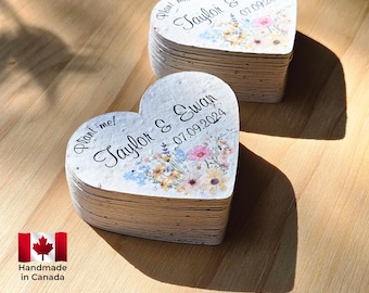 Custom Seed Paper Heart Wedding Favor for Guest in Bulk Wedding Seed Paper Favor Wedding Seed Favor Seeded Heart Bridal Shower Favor Custom