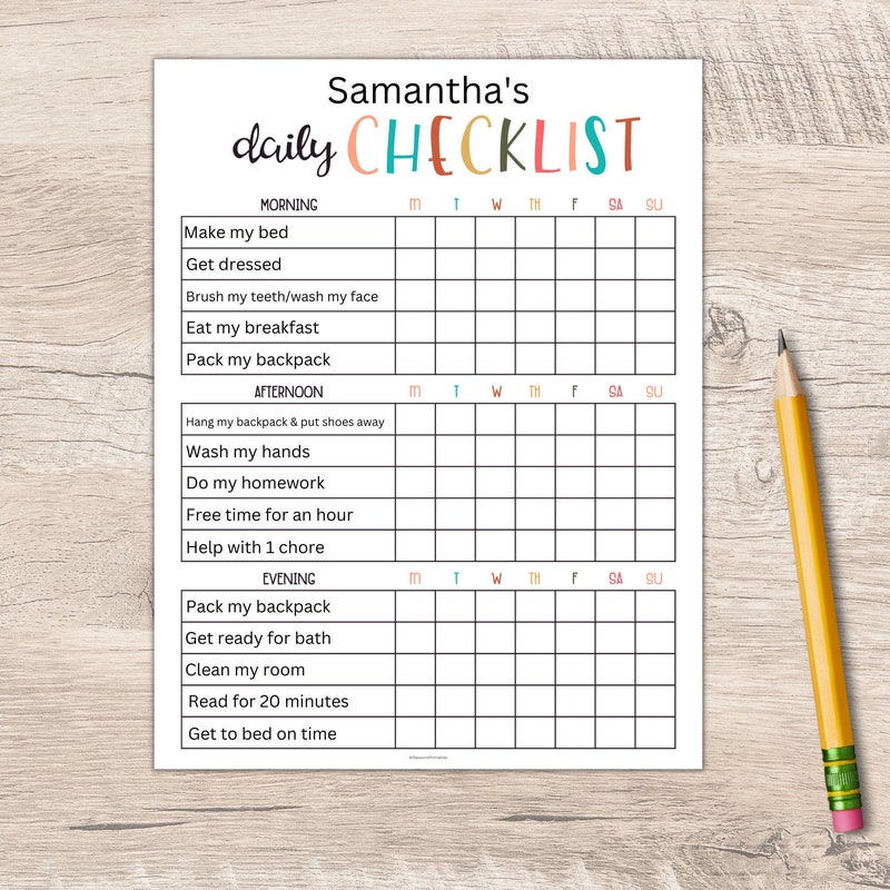 Kids Daily Routine Pdf - Etsy