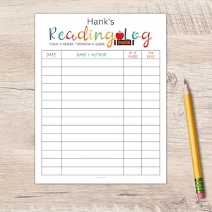 Leeslogboek voor kinderen | Leeslog afdrukbaar | Boektracker voor kinderen | Grafiek afdrukbaar lezen | Dagboek voor kinderen lezen | Leesuitdaging