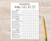 Kids Daily Checklist Editable | Kids Routine Chart | Kids Responsibility Chart | Daily Routine Schedule | Summer Daily Checklist | PDF
