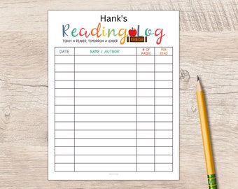 Reading Log for Kids | Reading Log Printable | Book Tracker for kids | Reading Chart Printable | Kids Reading Journal | Reading Challenge