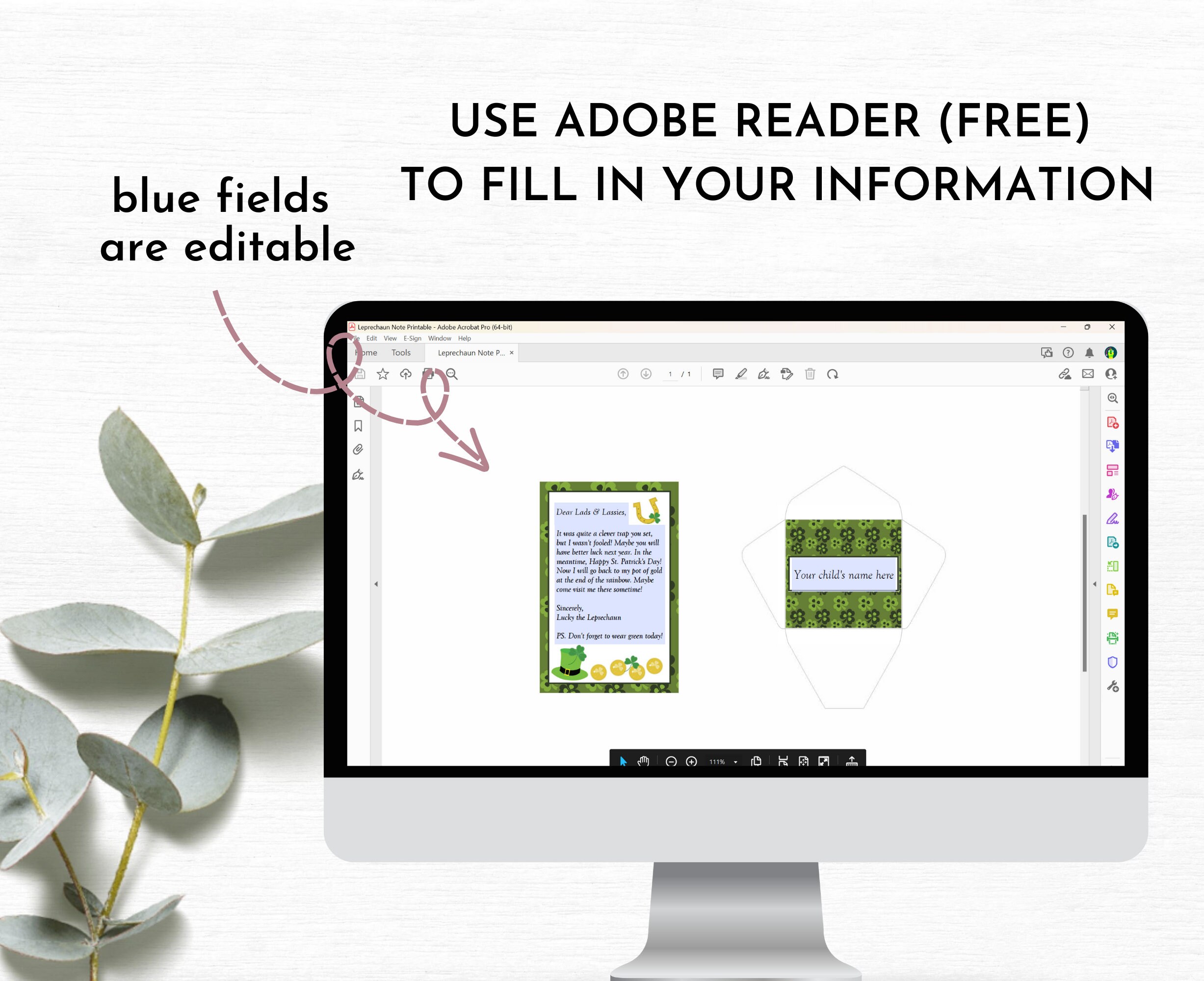 Lettre de lutin imprimable Mini lettre et enveloppe - Etsy France