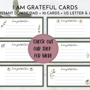 I am thankful for cards printable | Thanksgiving Gratitude Card Template | Printable Thankful Cards image 8