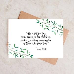Salmo 103:13 Tarjeta Cristiana / Tarjeta Cristiana Alentadora / Tarjeta del Día de los Padres Cristianos